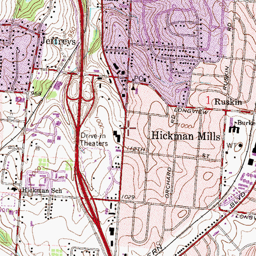 Topographic Map of Kansas City Police Department (historical), MO