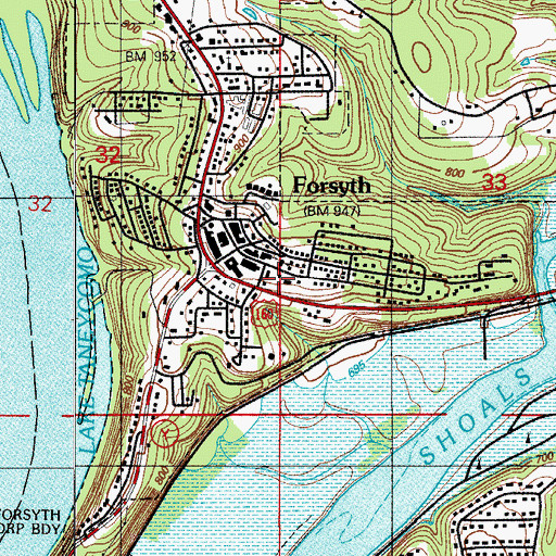 Topographic Map of Taney County Sheriff's Office, MO