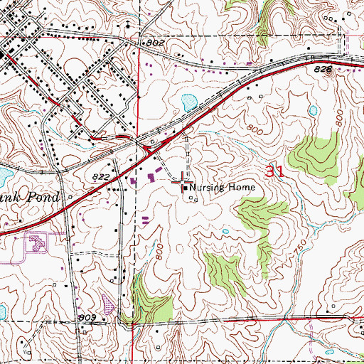 Topographic Map of Randolph County Sheriff's Office, MO