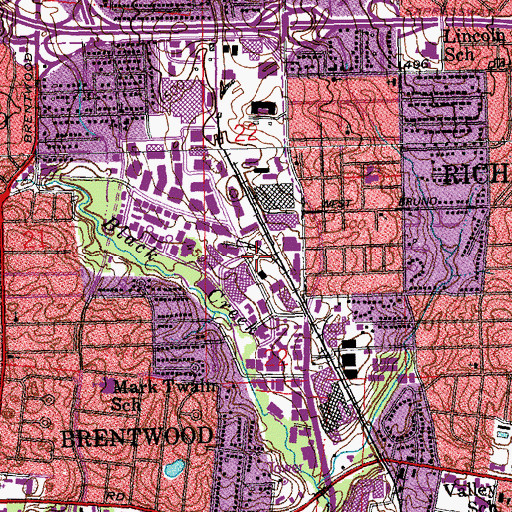 Topographic Map of Brentwood Police Department, MO