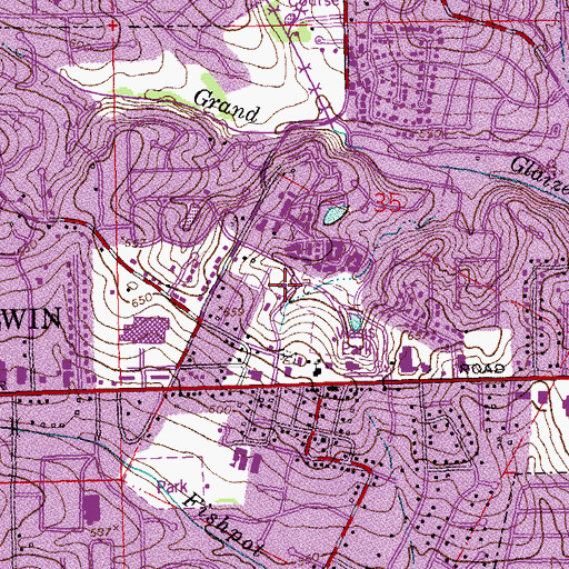 Topographic Map of Ballwin Police Department, MO