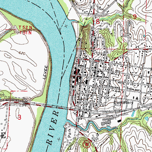 Topographic Map of Glasgow Police Department, MO