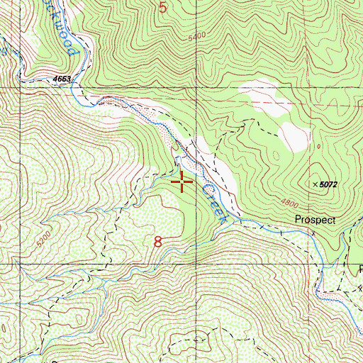 Topographic Map of Cottonwood Campground, CA