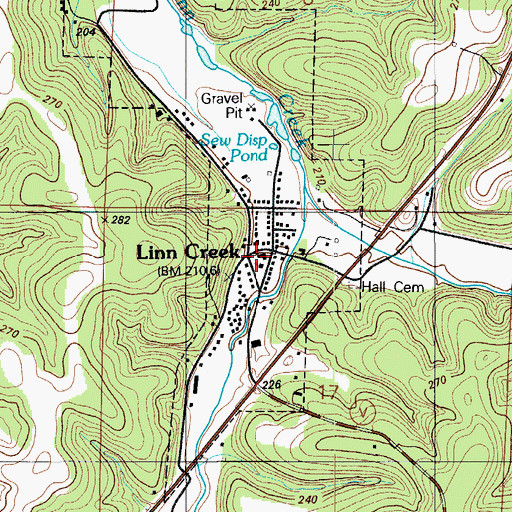 Topographic Map of Linn Creek Police Department, MO