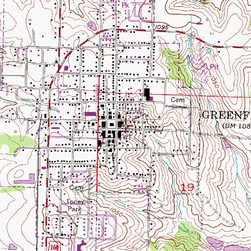 Topographic Map of Dade County Sheriff's Office, MO