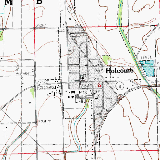 Topographic Map of Holcomb Police Department, MO