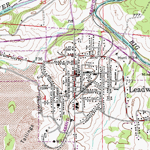 Topographic Map of Leadwood Police Department, MO