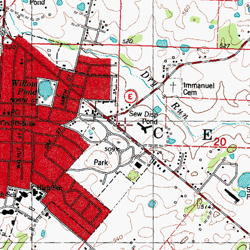 Topographic Map of Perry County Sheriff's Office, MO