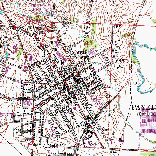 Topographic Map of Howard County Sheriff's Office, MO