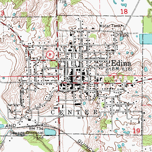 Topographic Map of Knox County Sheriff's Office, MO