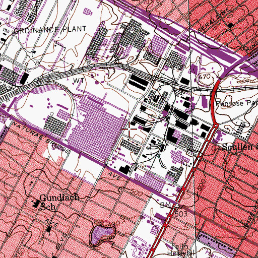 Topographic Map of Saint Louis Metropolitan Police Department - North Patrol Division, MO