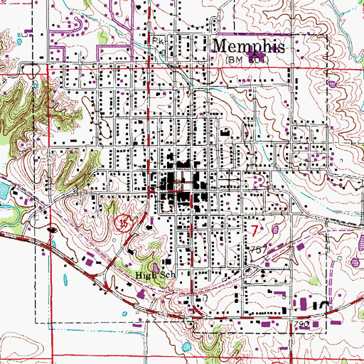 Topographic Map of Scotland County Sheriff's Office, MO