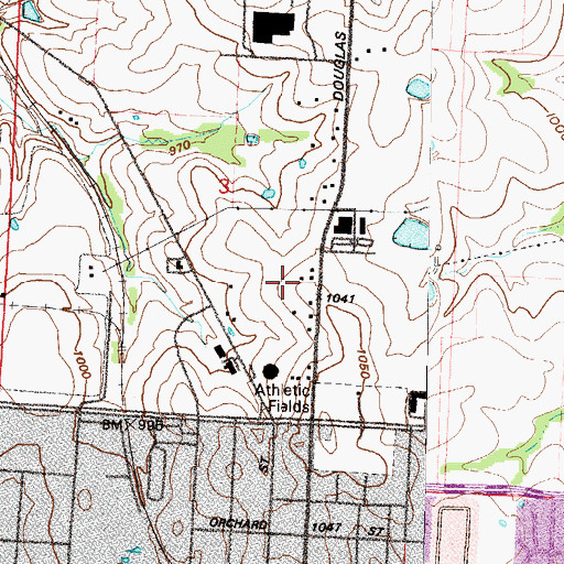 Topographic Map of Lee's Summit Police Department, MO