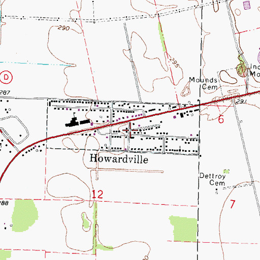 Topographic Map of Howardville Police Department, MO