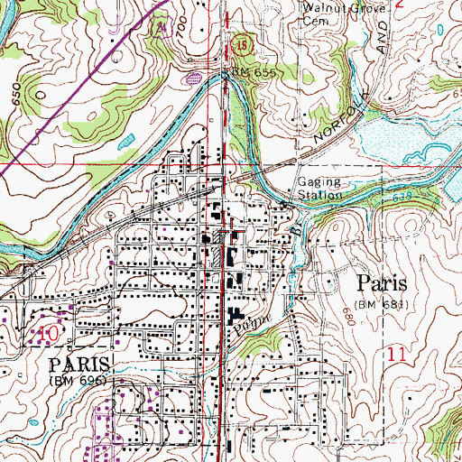 Topographic Map of Monroe County Sheriff's Office, MO