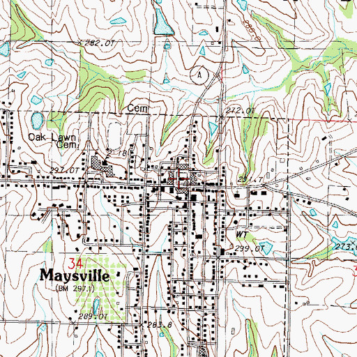 Topographic Map of Dekalb County Sheriff's Office, MO