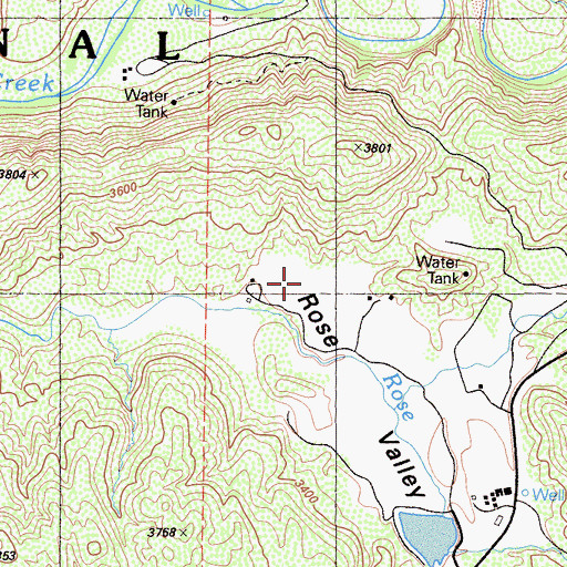 Topographic Map of Gore Ranch, CA