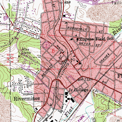 Topographic Map of Park Hills Police Department, MO