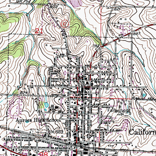Topographic Map of Moniteau County Sheriff's Office, MO