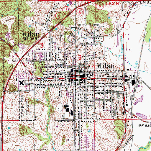 Topographic Map of Sullivan County Sheriff's Office, MO