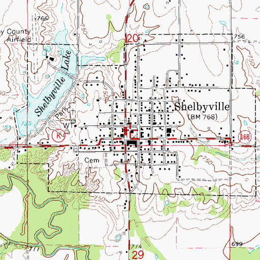 Topographic Map of Shelby County Sheriff's Office, MO