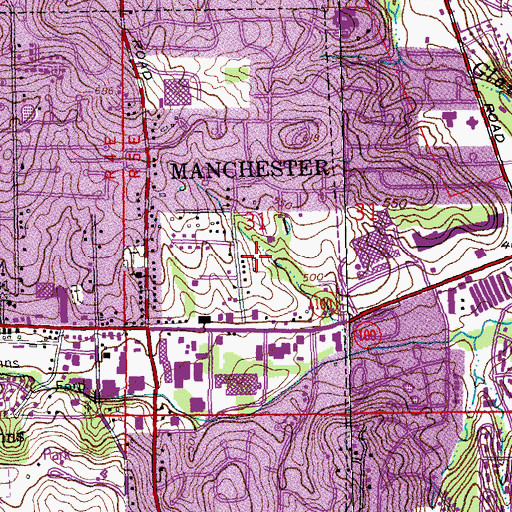 Topographic Map of Manchester Police Department, MO