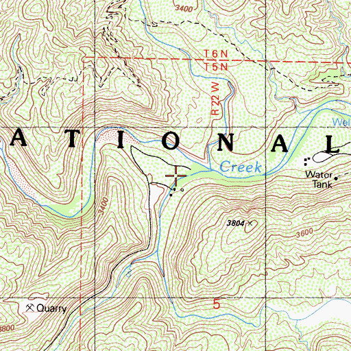 Topographic Map of Howard Creek Camp, CA