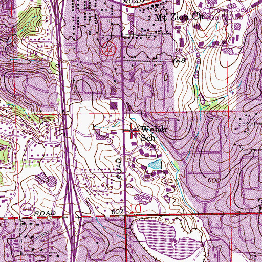 Topographic Map of Creve Coeur Police Department, MO