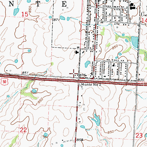 Topographic Map of La Monte Police Department, MO