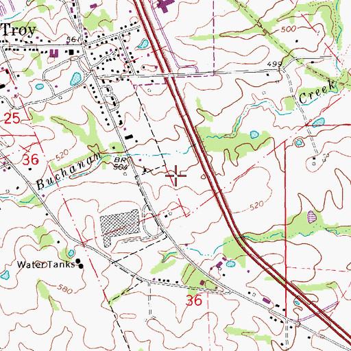 Topographic Map of Lincoln County Sheriff's Office, MO