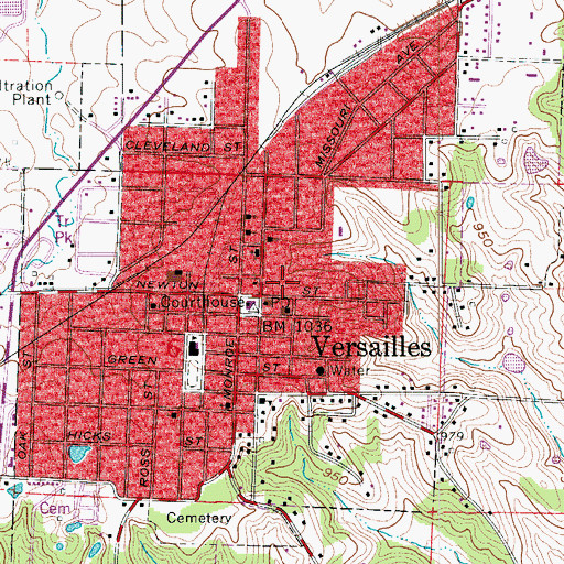 Topographic Map of Morgan County Sheriff's Office, MO
