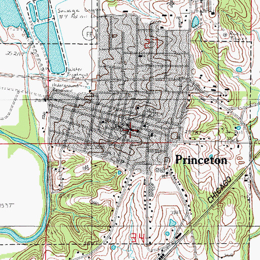 Topographic Map of Mercer County Sheriff's Office, MO