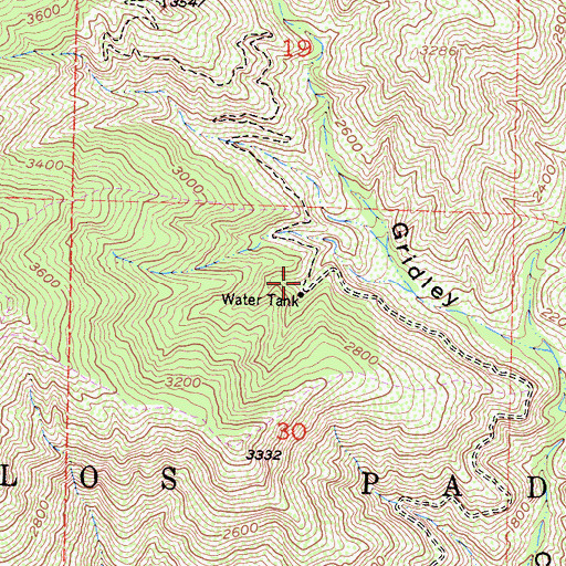 Topographic Map of Gridley Springs Camp, CA