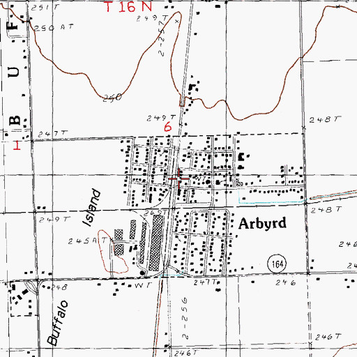 Topographic Map of Arbyrd Police Department, MO
