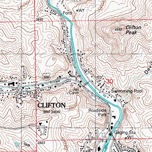 Topographic Map of Chase Creek, AZ