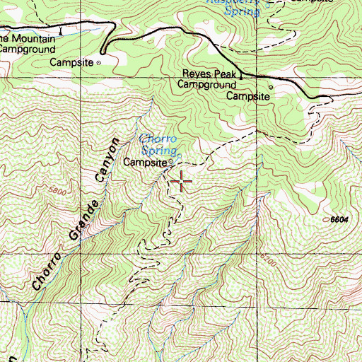 Topographic Map of Chorro Springs Campground, CA