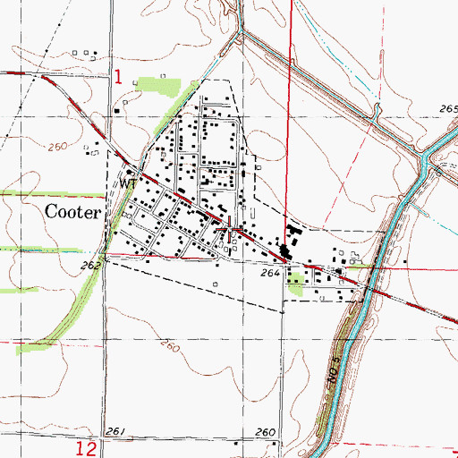 Topographic Map of Cooter Police Department, MO