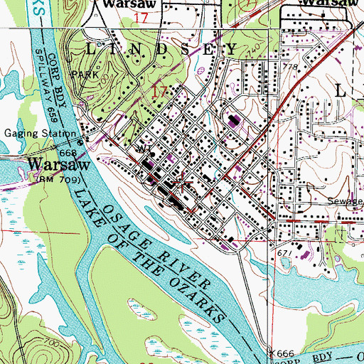 Topographic Map of Benton County Sheriff's Office, MO