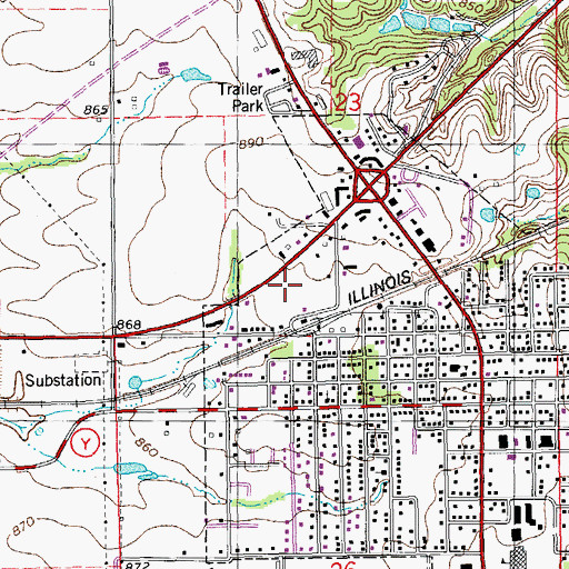 Topographic Map of Pike County Sheriff's Office, MO