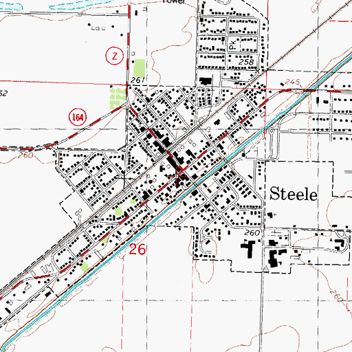 Topographic Map of Steele Police Department, MO
