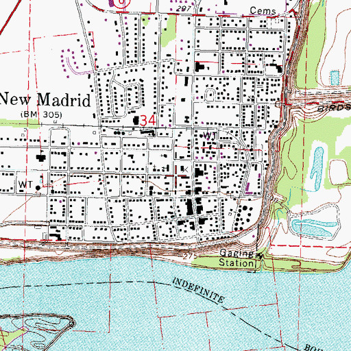 Topographic Map of New Madrid County Sheriff's Office, MO