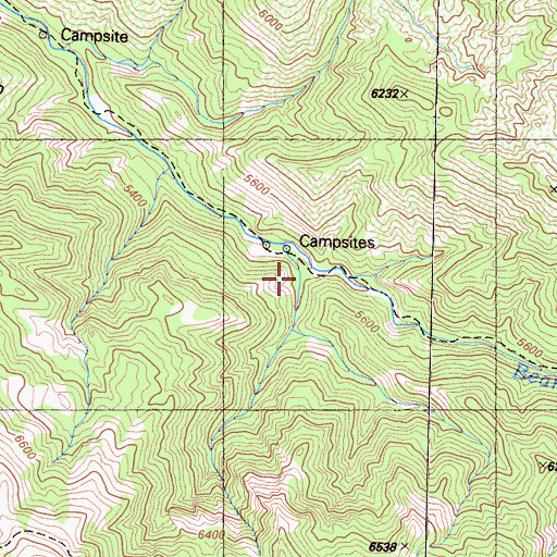 Topographic Map of Beartrap Number Two Campground, CA