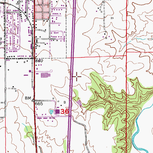 Topographic Map of Marion County Sheriff's Office, MO