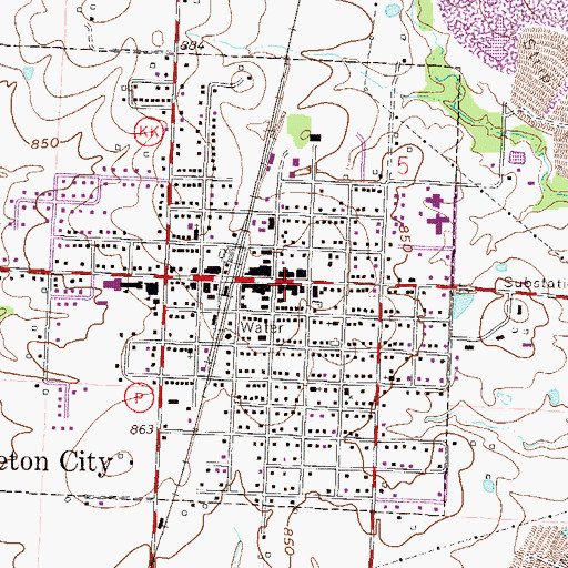 Topographic Map of Appleton City Police Department, MO