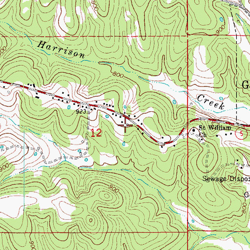 Topographic Map of Ozark County Sheriff's Office, MO