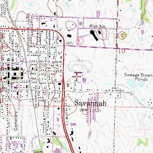 Topographic Map of Andrew County Sheriff's Office, MO