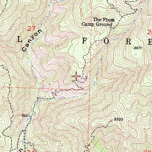 Topographic Map of Horn Canyon Trail, CA