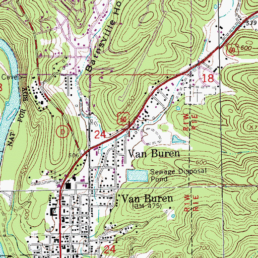 Topographic Map of Van Buren Police Department, MO