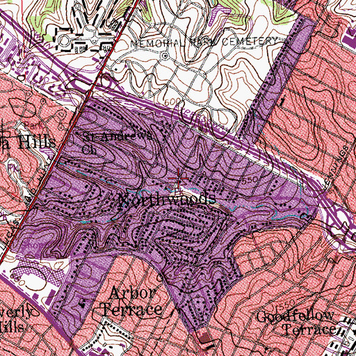 Topographic Map of Northwood's Police Department, MO