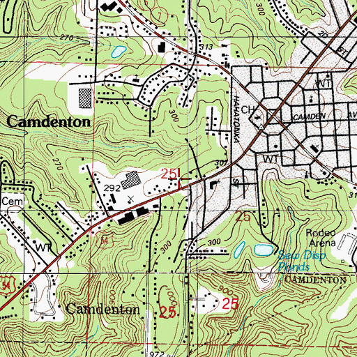 Topographic Map of Camdenton Police Department, MO